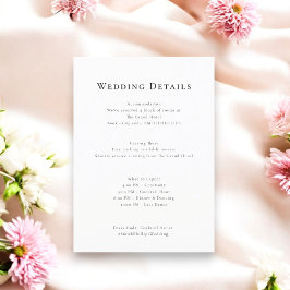 ELEGANTE MINIMAL WEDD DETAILS KARTE