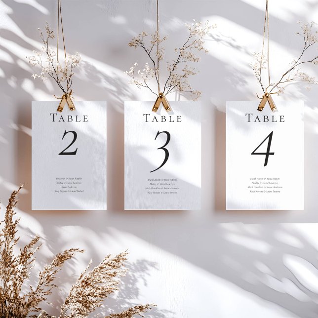 Elegante Minimal Wedding Guest Names Tischnummer (Von Creator hochgeladen)