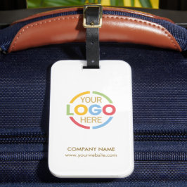 Elegante Minimal White Gold Business Logo Reise Gepäckanhänger