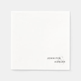 Elegante Minimal White Modern Wedding Serviette