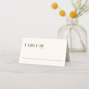 Elegante minimale Alt Geld schwarz und creme Hochz Platzkarte