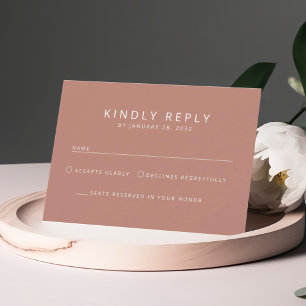 Elegante minimale alte Rose-Mix passt zur Hochzeit RSVP Karte