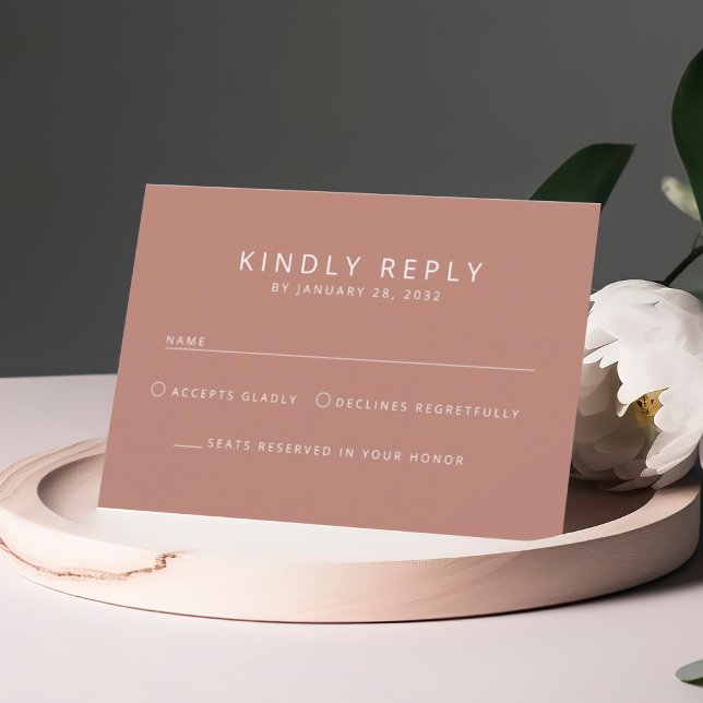 Elegante minimale alte Rose-Mix passt zur Hochzeit RSVP Karte (Von Creator hochgeladen)