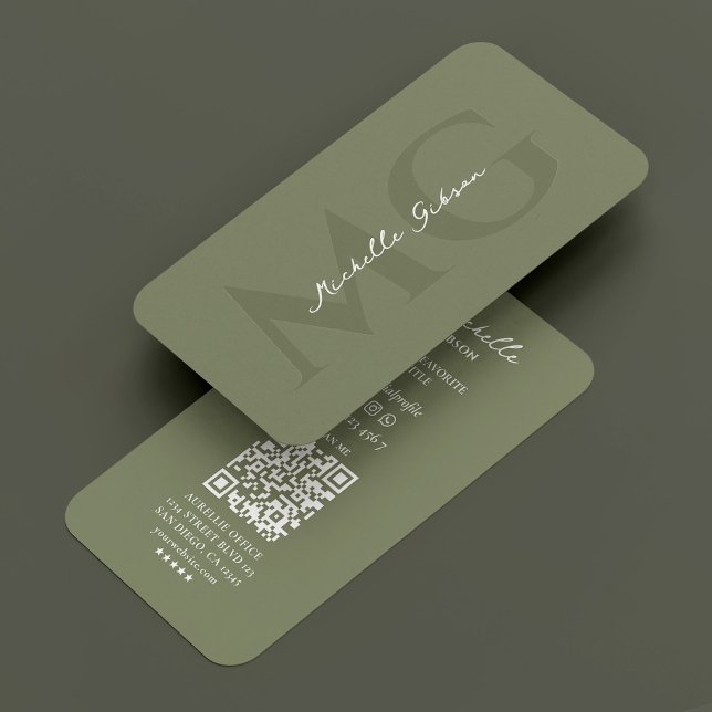 Elegante Minimale Berufliche Marketing Visitenkarte (Elegant Minimal Professional Marketing Sage Business Card
)