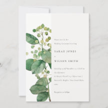 Elegante Minimale Blätter Hochzeit von Foliage Grü