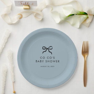 Elegante minimale Bogen-Jungen-Baby-Party Pappteller