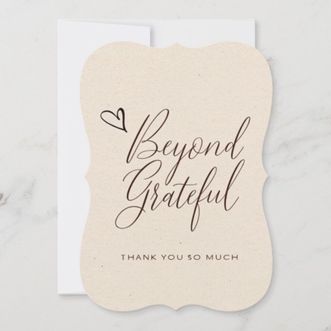 Elegante, minimale Dankeskarte mit handgeschrieben (Vorderseite)