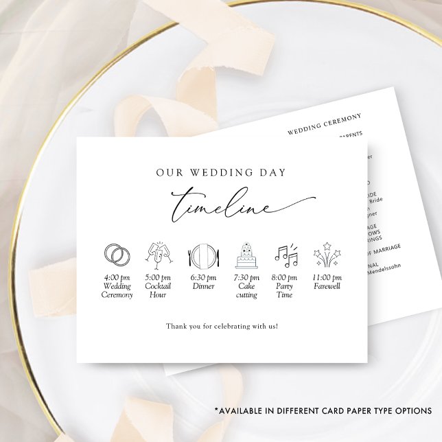 Elegante minimale, einfache Hochzeitstile, Program (Von Creator hochgeladen)