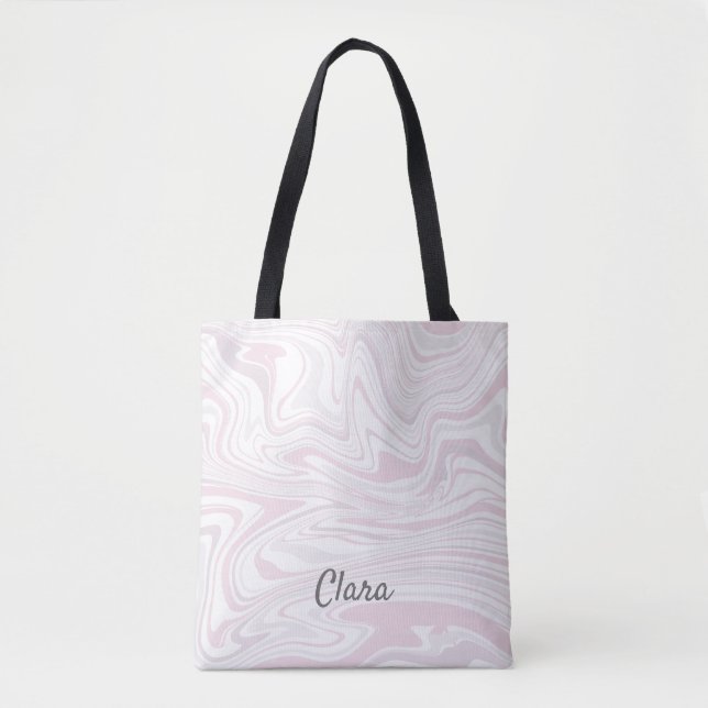 Elegante minimale erröten rosa u. weißer tasche (Vorderseite)