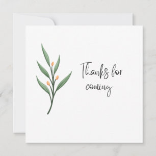 Elegante minimale florale Hochzeitstypografie Dankeskarte