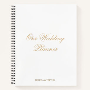 Elegante Minimale Formelle Schrift Unsere Hochzeit Notizbuch