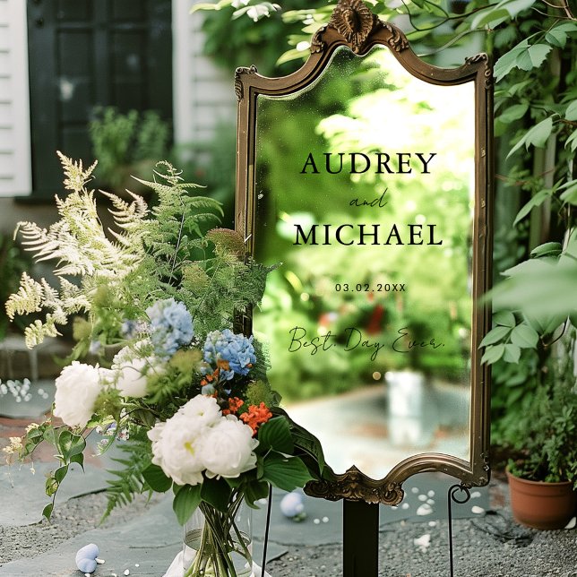 Elegante, minimale Hochzeit Fensteraufkleber (Von Creator hochgeladen)