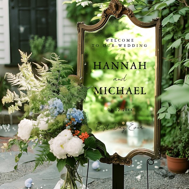 Elegante, minimale Hochzeit Fensteraufkleber (Von Creator hochgeladen)