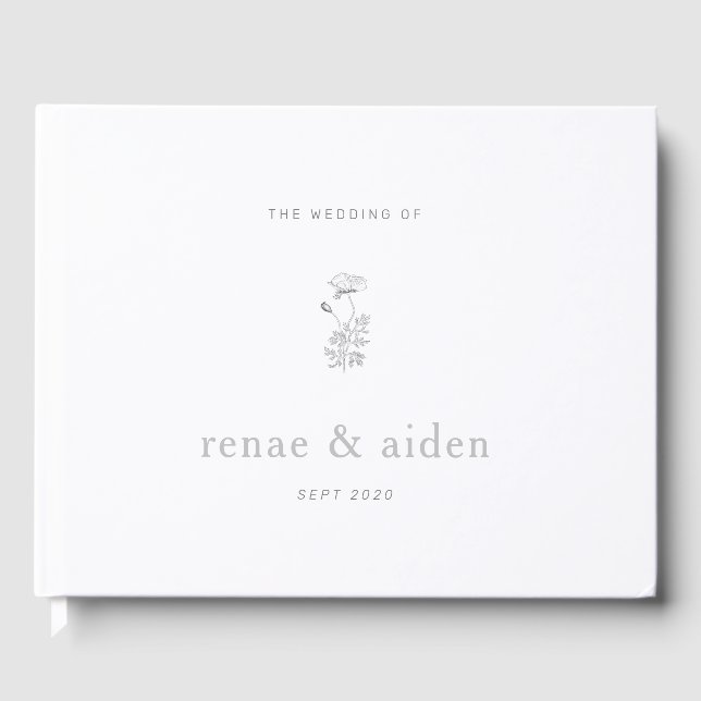 Elegante Minimale Hochzeit Gästebuch (Vorderseite)