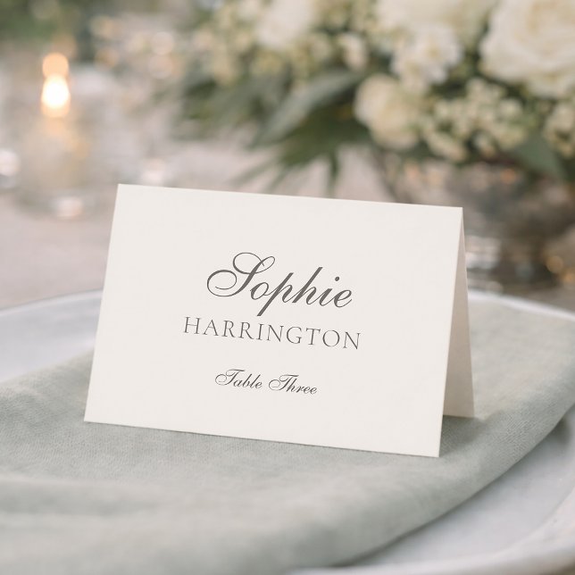 Elegante minimale Hochzeitsplatzkarte  Tischnummer (Von Creator hochgeladen)