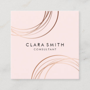 Elegante minimale Imitat Rose Gold geometrisch ros Quadratische Visitenkarte