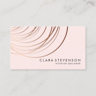Elegante minimale Imitat Rose Gold geometrisch ros Visitenkarte