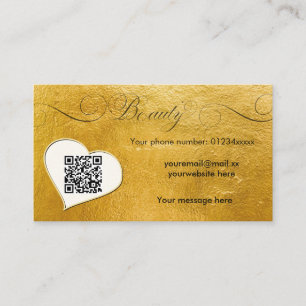 Elegante minimale Imitate Gold Qr Code Schönheitss Visitenkarte