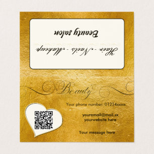 Elegante minimale Imitate Gold Qr Code Schönheitss Visitenkarten