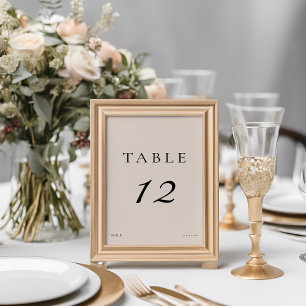 Elegante minimale moderne Skripte Dusty Pink Weddi Tischnummer