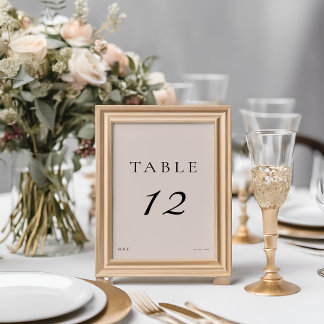 Elegante minimale moderne Skripte Dusty Pink Weddi Tischnummer