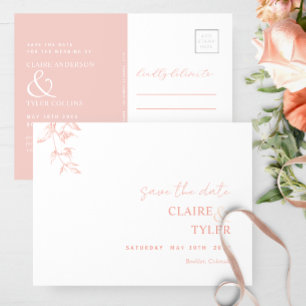 Elegante minimale, rot-grüne Hochzeit retten das D Postkarte