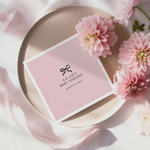 Elegante minimale Schleife Baby Shower Cocktail Se Serviette