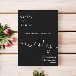 Elegante minimale Schwarz-Weiß-Delikatessen Einladung