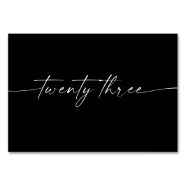 Elegante minimale Skriptkarten Nummer 23 Tischnummer