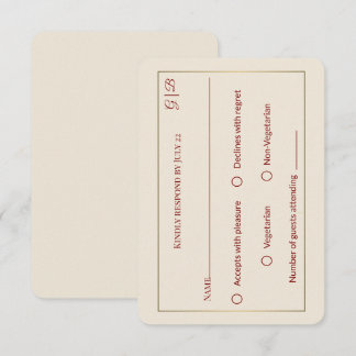 Elegante Minimale UAWG Wedding Card RSVP Karte