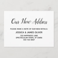 Elegante, minimale "Unsere neue Adresse" Einsteckk