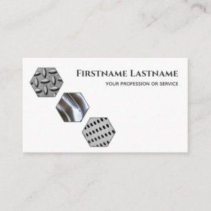 Elegante minimale weißen Metall-Experten sechsecki Visitenkarte