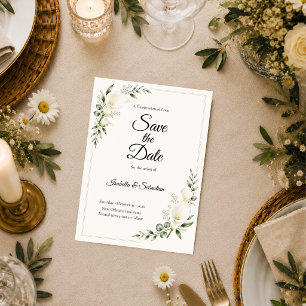 Elegante Minimalismus-Hochzeit mit Calla-Lilie Save The Date