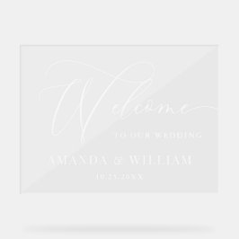 Elegante Minimalist WELCOME Hochzeit Acrylschild