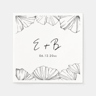 Elegante Minimalistin Ginkgo Biloba Hochzeit Serviette