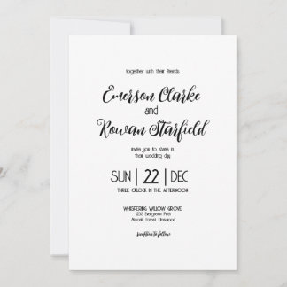 Elegante minimalistisch bearbeitbare Hochzeit Einladung