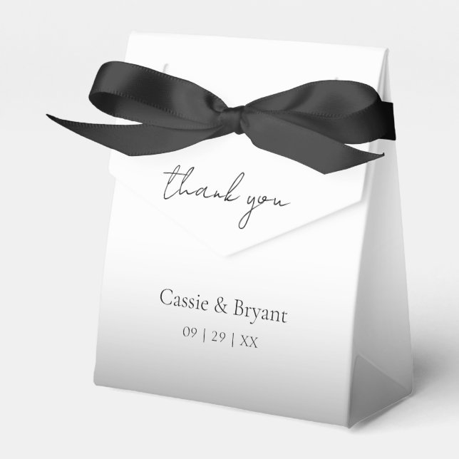 Elegante Minimalistisch Black and White Ombre Viel Geschenkschachtel (Vorderseite)