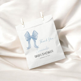 Elegante Minimalistisch Blue Bow Boy Baby Shower Geschenktütchen