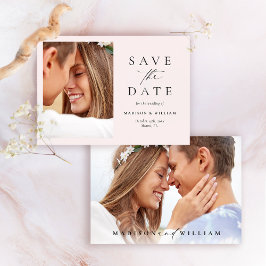 Elegante Minimalistisch Blush Foto Save the Date K