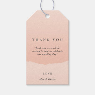 Elegante Minimalistisch Blush Wedding Geschenkanhänger