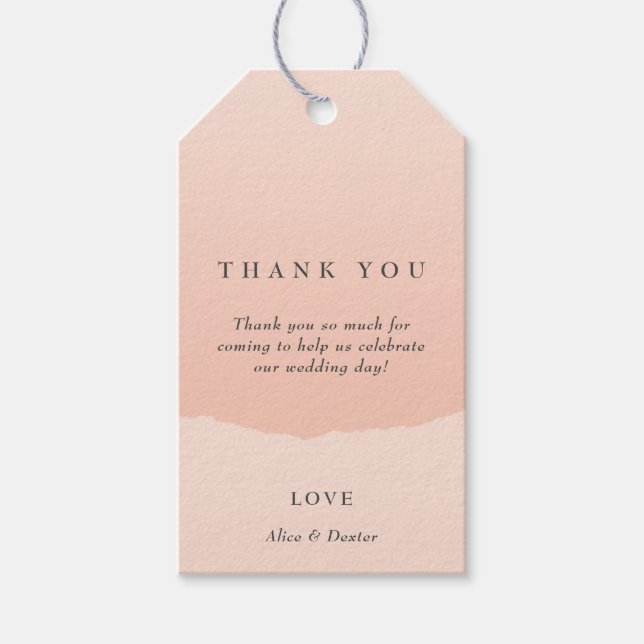 Elegante Minimalistisch Blush Wedding Geschenkanhänger (Vorderseite)