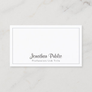 Elegante Minimalistisch Chic Gray White Modern Visitenkarte