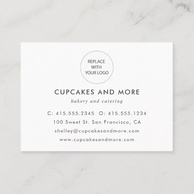 Elegante Minimalistisch Dankeschön Business Card Visitenkarte (Rückseite)