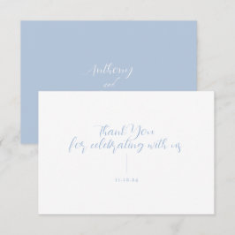 Elegante Minimalistisch Dusty Blue Dankeschön Card Dankeskarte