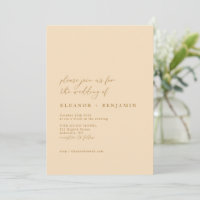 Elegante Minimalistisch Elegant Warme Beige Hochze