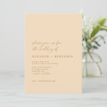 Elegante Minimalistisch Elegant Warme Beige Hochze