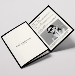 Elegante Minimalistisch Luxury Boutique Elfenbeinp Dreifach Gefaltete Karte