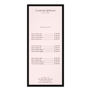 Elegante Minimalistisch Luxus Boutique Schwarz/Ros Werbekarte
