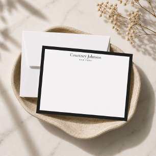 Elegante Minimalistisch Luxus Boutique Schwarz/Wei Mitteilungskarte