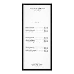 Elegante Minimalistisch Luxus Boutique Schwarz/Wei Werbekarte